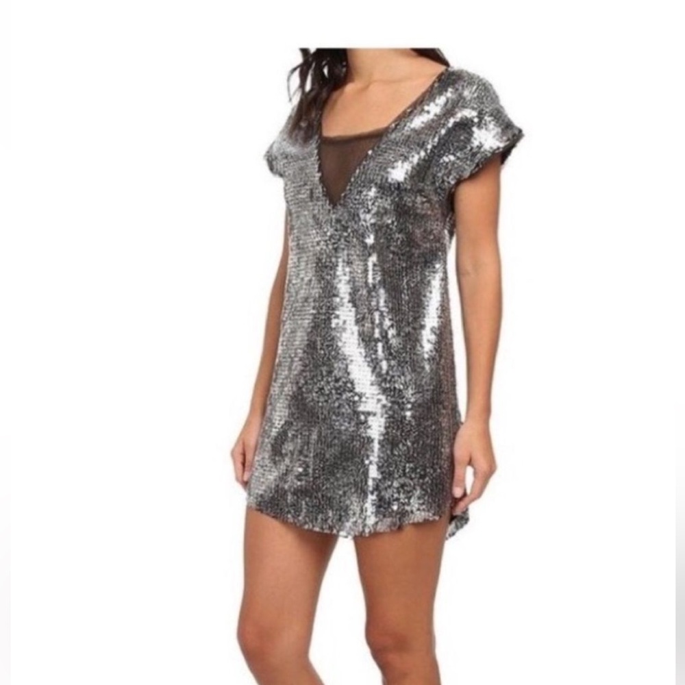 Free People silver sequin dress